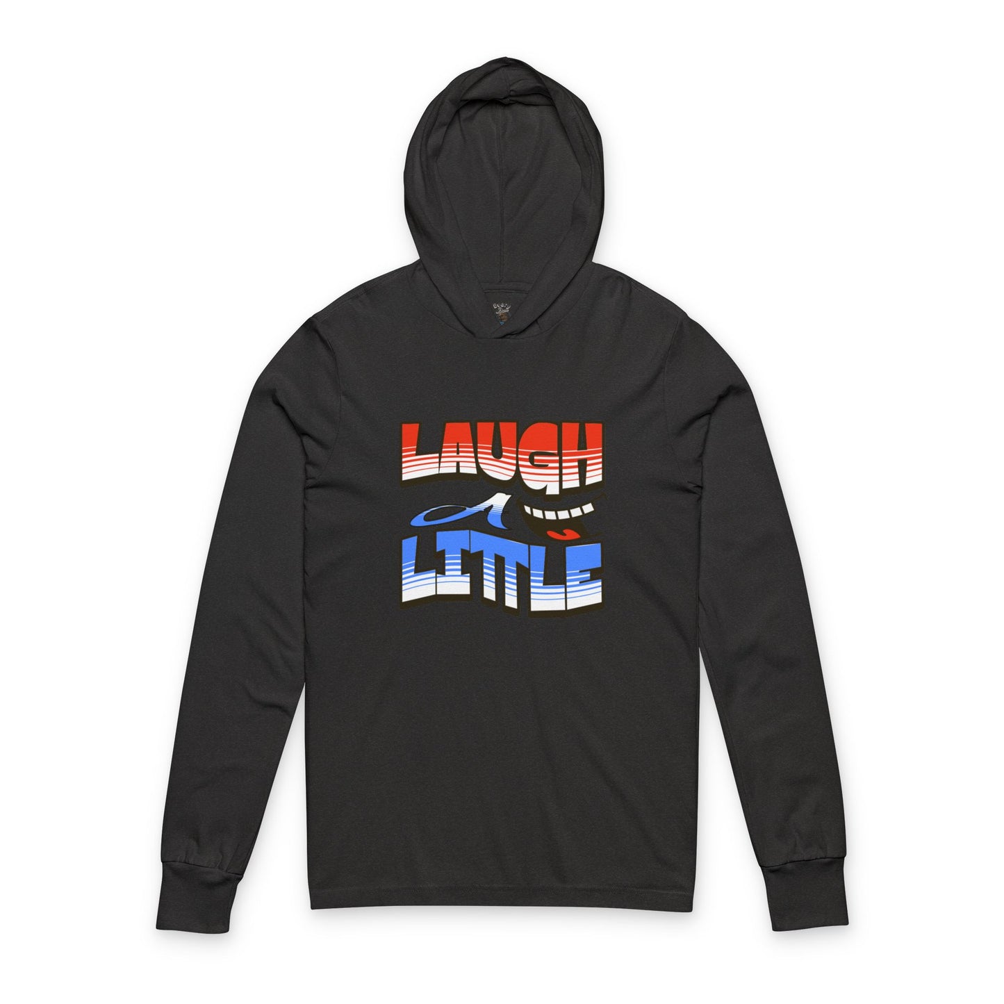 Lightweight Hoodie Laugh A Little Red, White and Blue Unisex