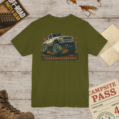 Off-Road Truck Tee Mud & Trail Graphic Short Sleeve Shirt Front & Back Print