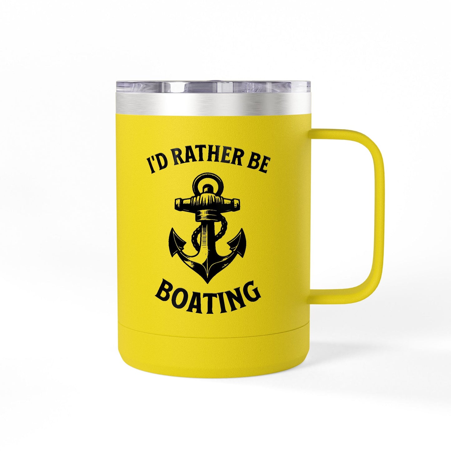 I'd Rather Be Boating 15oz Travel Mug Multiple Colors