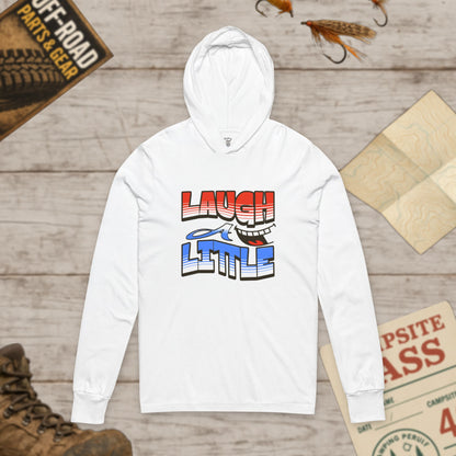 Lightweight Hoodie Laugh A Little Red, White and Blue Unisex