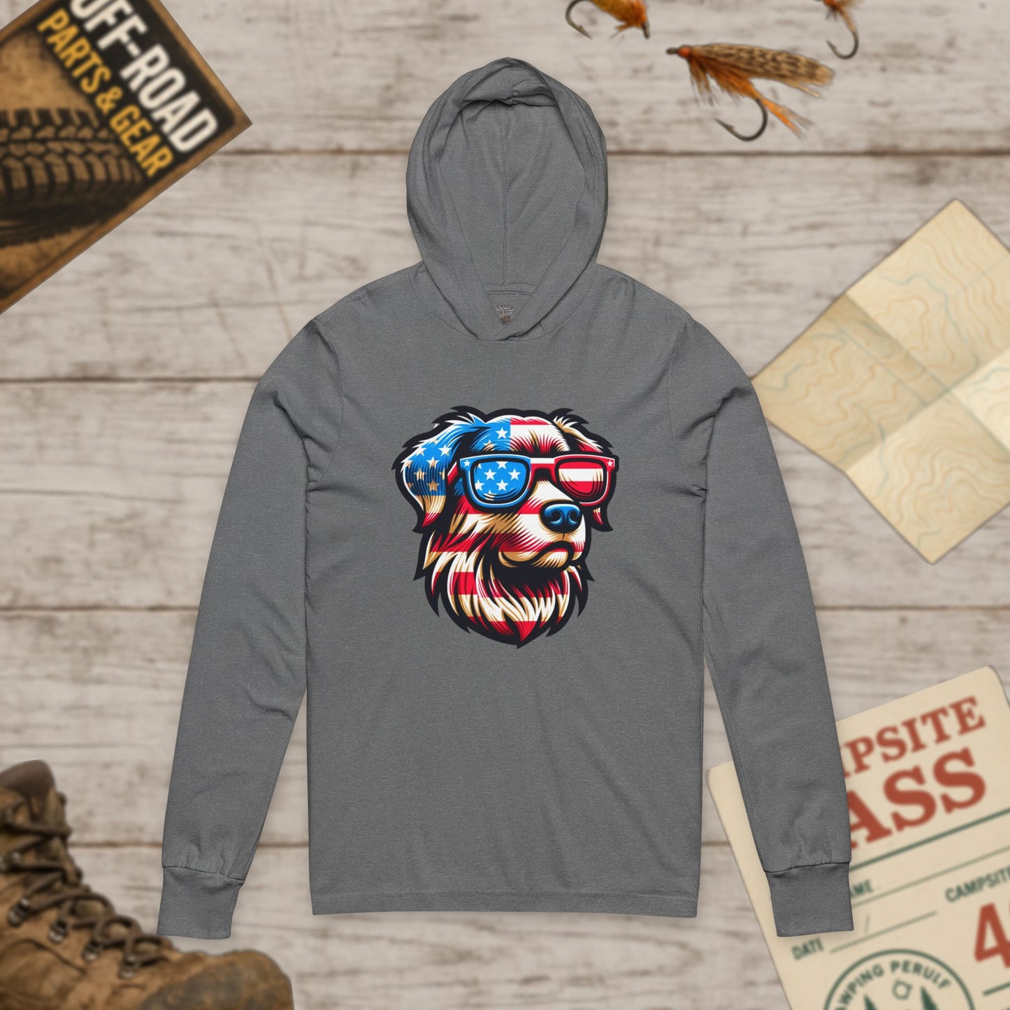 Patriotic Dog Themed Unisex Hoodie Bella+Canvas 3512