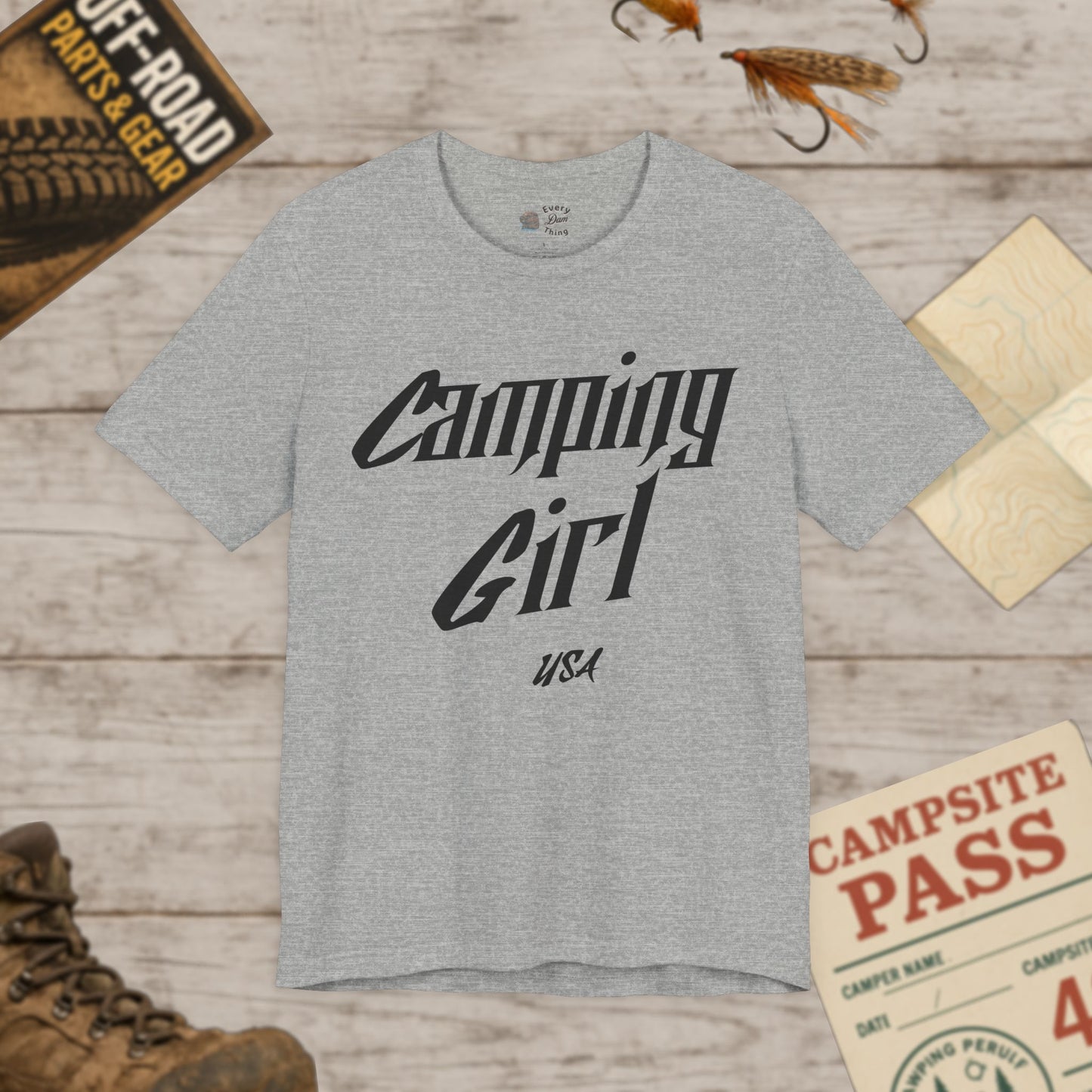Camping Girl Unisex Jersey Short Sleeve Tee Bella Canvas 3001