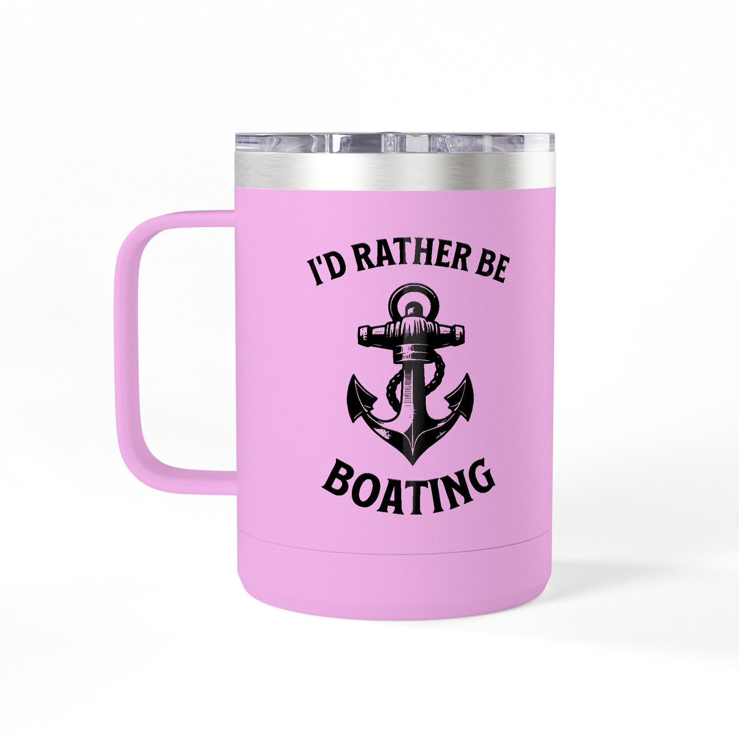 I'd Rather Be Boating 15oz Travel Mug Multiple Colors