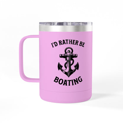 I'd Rather Be Boating 15oz Travel Mug Multiple Colors
