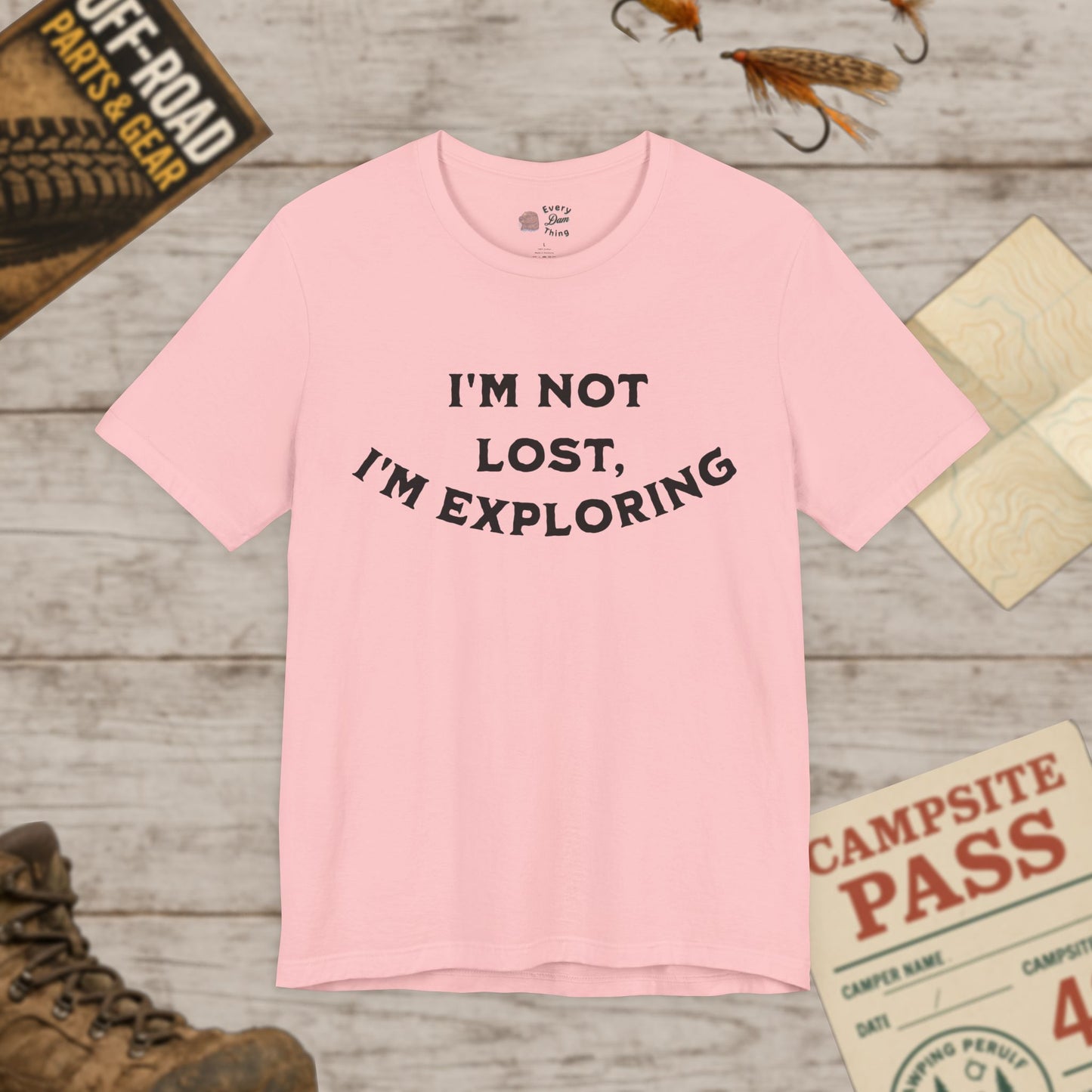 Adventurer's Unisex Short Sleeve Tee "I'm Not Lost, I'm Exploring" Bella+Canvas 3001