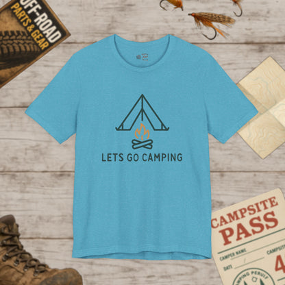 Camping T‑Shirt Tent & Campfire Graphic