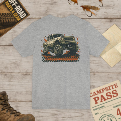 Off-Road Truck Tee Mud & Trail Graphic Short Sleeve Shirt Front & Back Print
