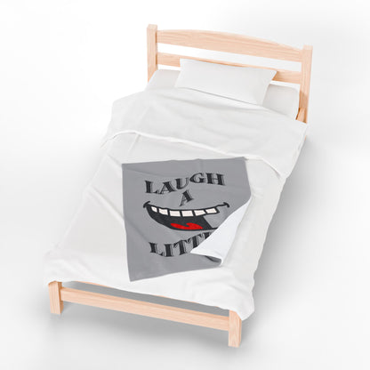 Laugh a Little Velveteen Plush Blanket