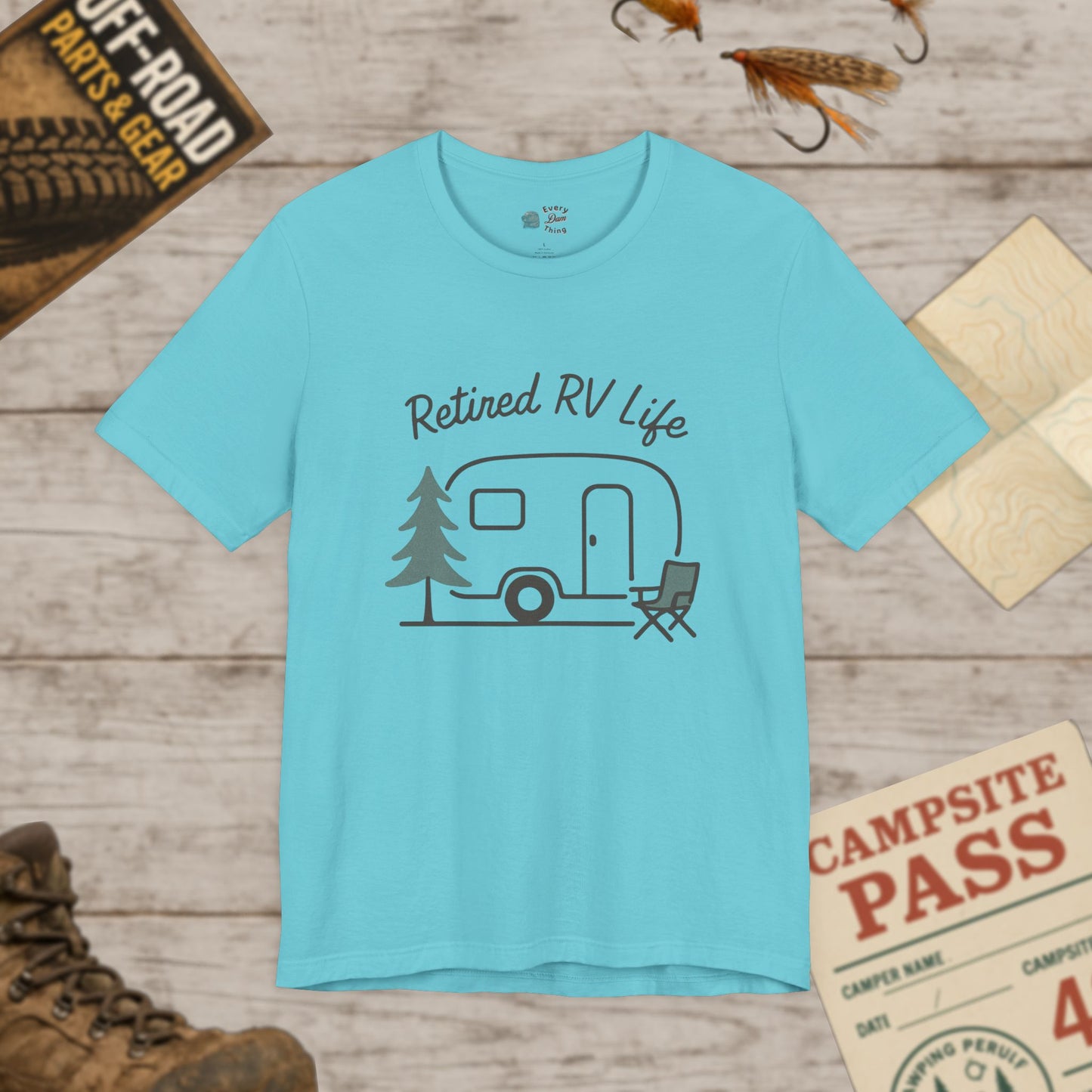 Retired T-Shirt Vintage Camper Graphic Tee for Retirees & RV Lovers