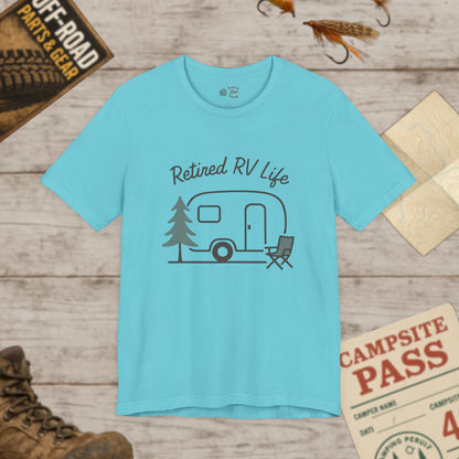 Retired T-Shirt Vintage Camper Graphic Tee for Retirees & RV Lovers