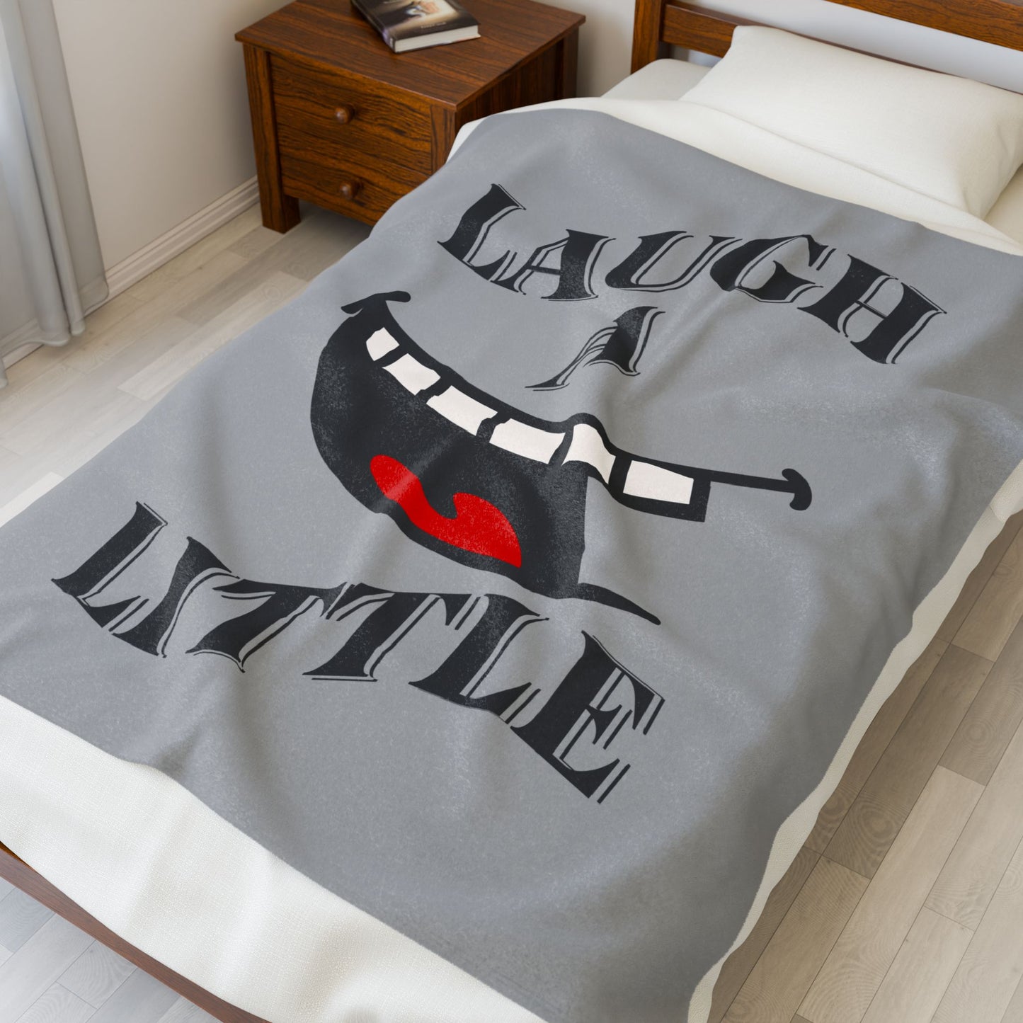 Laugh a Little Velveteen Plush Blanket