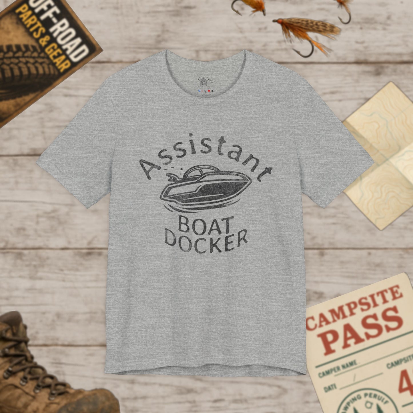 Assistant Boat Docker T-Shirt  Vintage Style Boating Tee for Dockhands & Crew