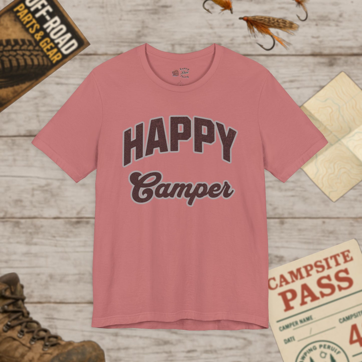 Happy Camper Unisex Jersey Tee Bella+Canvas 3001
