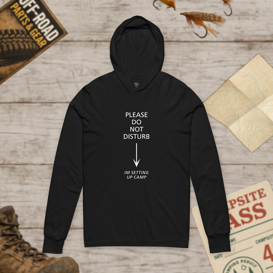 Do Not Disturb Unisex Hooded Long Sleeve Tee Bella+Canvas 3512