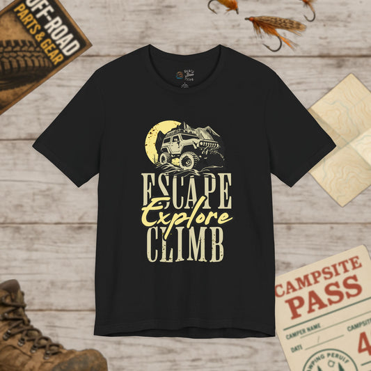 Escape, Explore, Climb Unisex Tee Bella Canvas 3001