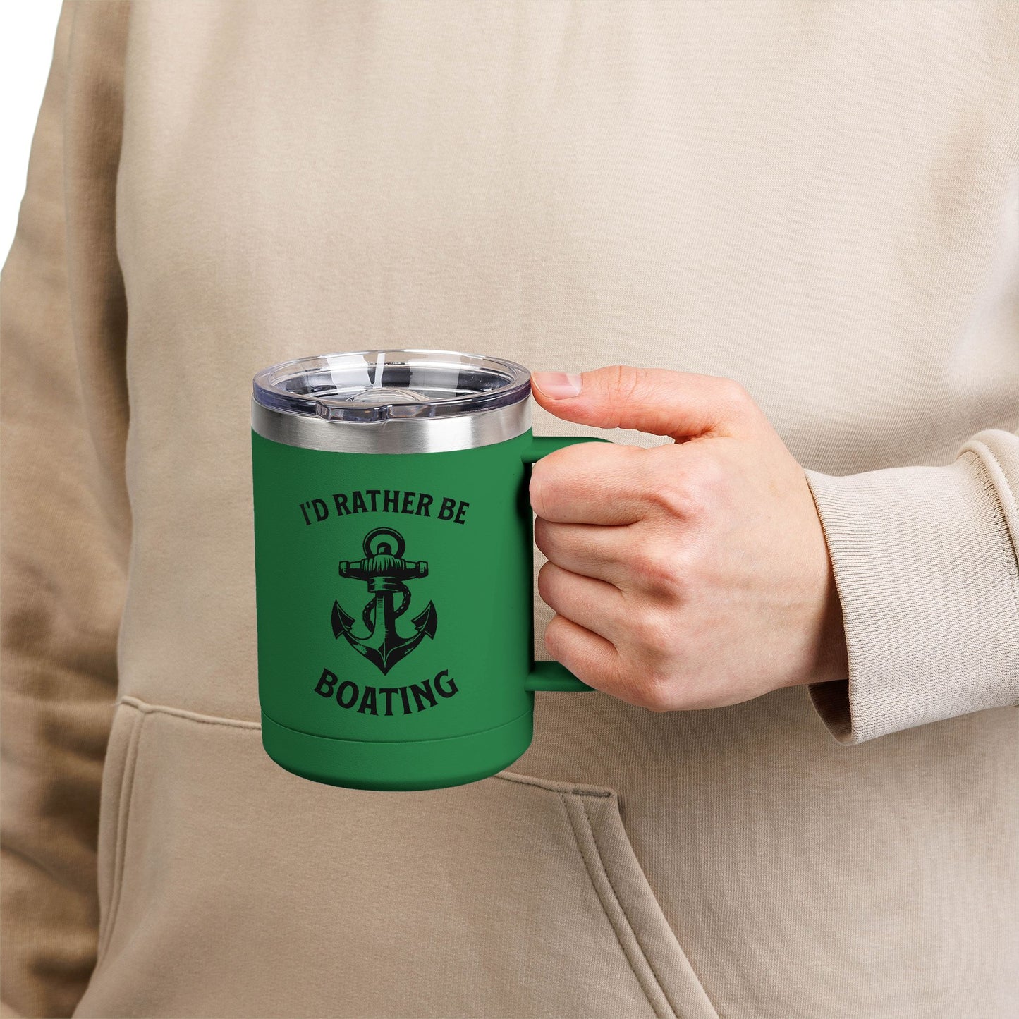 I'd Rather Be Boating 15oz Travel Mug Multiple Colors
