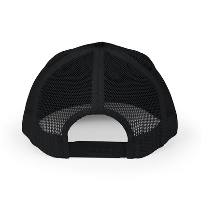 Embroidered Stylish EDT Snapback Trucker Cap Black & White Hat