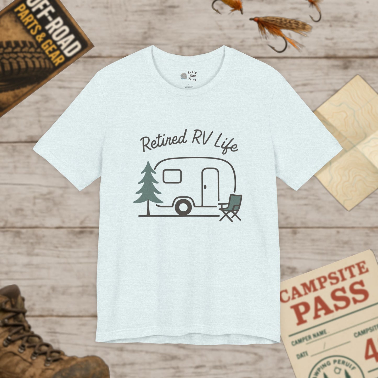 Retired T-Shirt Vintage Camper Graphic Tee for Retirees & RV Lovers