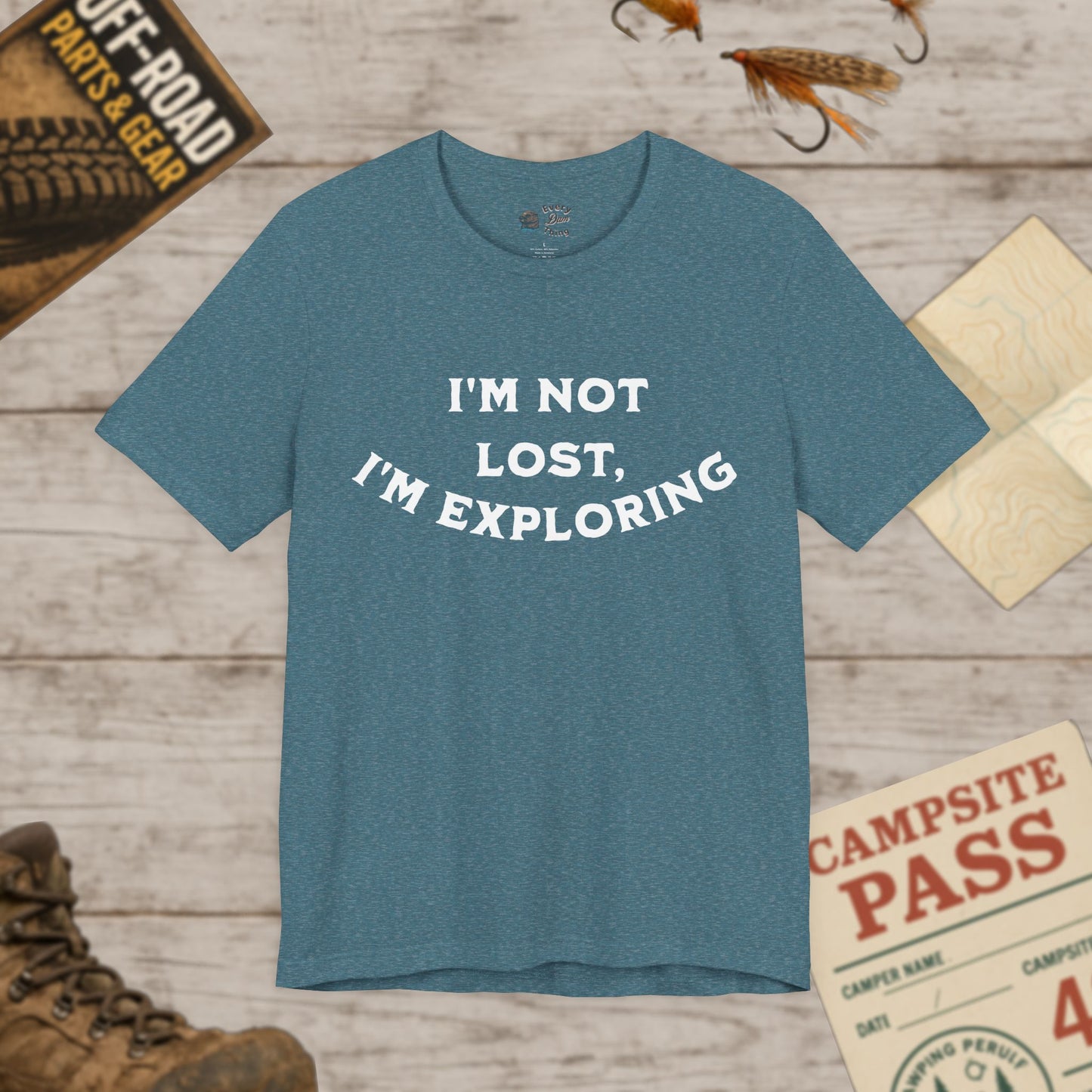 Exploration Quote Unisex Tee "I'm Not Lost, I'm Exploring" Bella+Canvas 3001