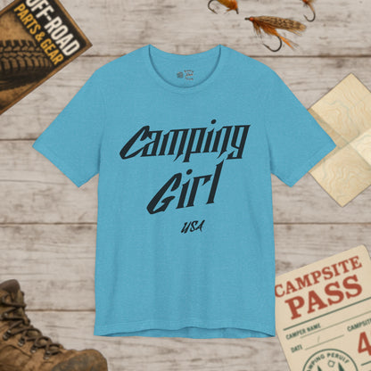 Camping Girl Unisex Jersey Short Sleeve Tee Bella Canvas 3001