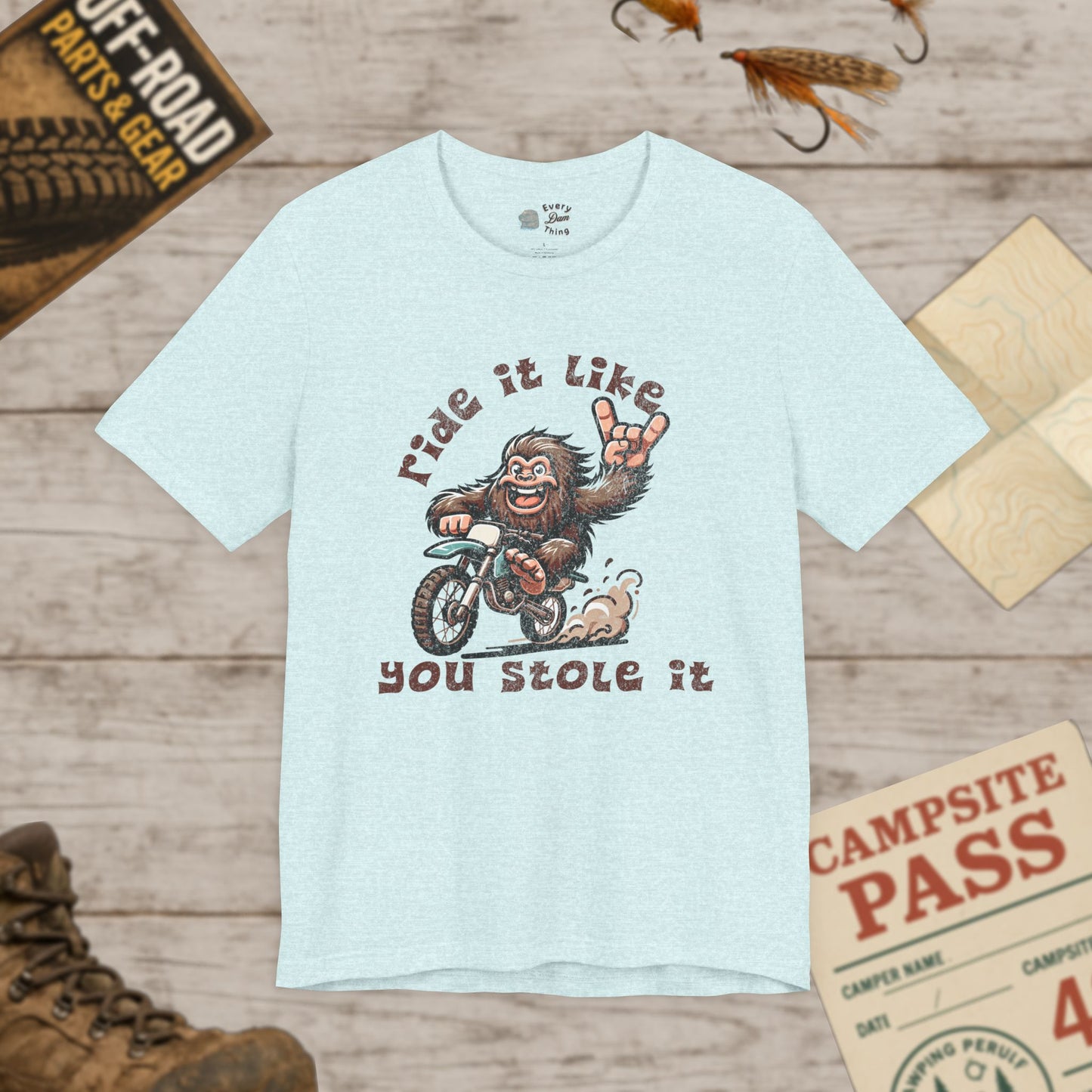Bigfoot Biker Tee Ride It Like You Stole It Unisex Jersey T-Shirt Bella Canvas 3001