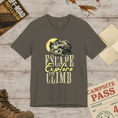 Escape, Explore, Climb Unisex Tee Bella Canvas 3001