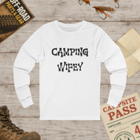 Camping Wifey Long Sleeve Tee Bella Canvas 3501