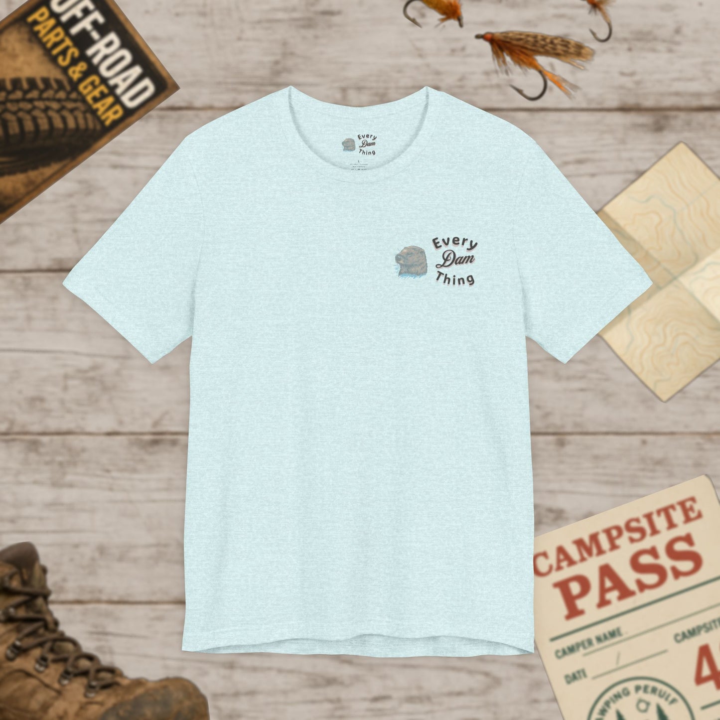 Boating Lover Unisex Tee Fun Heart Graphic T-Shirt for Boating Enthusiasts Front & Back Print Bella Canvas 3001