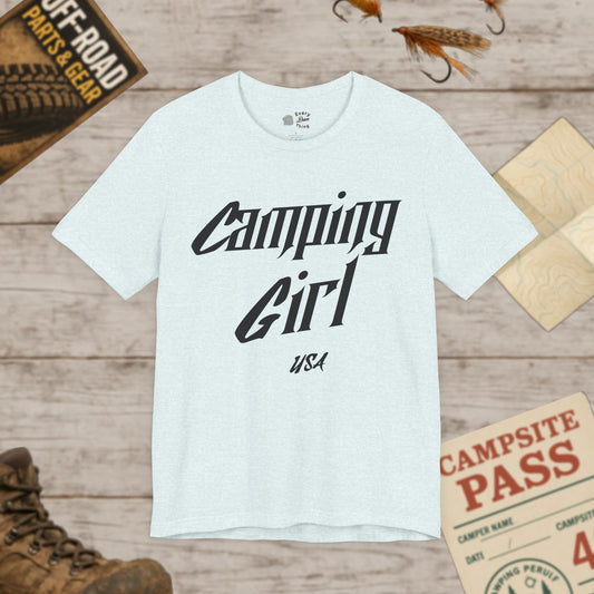 Camping Girl Unisex Jersey Short Sleeve Tee Bella Canvas 3001