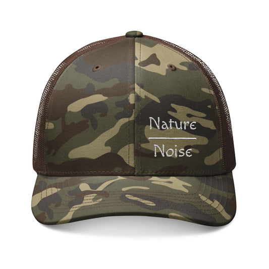 Camo Trucker Hat Nature Over Noise Embroidered Outdoor Cap