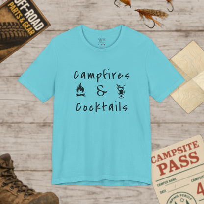 Campfires & Cocktails T-Shirt Multiple Colors