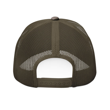 Camouflage Embroidered Trucker Hat Happy Camper Mesh Cap