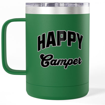 Happy Camper Coffee Mug Tumbler 15oz Travel Mug for Adventure Lovers