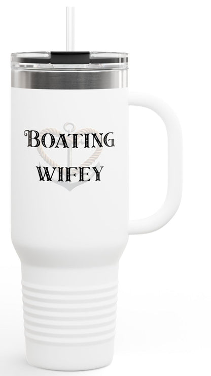 Boating Wifey Insulated Travel Mug - 40oz