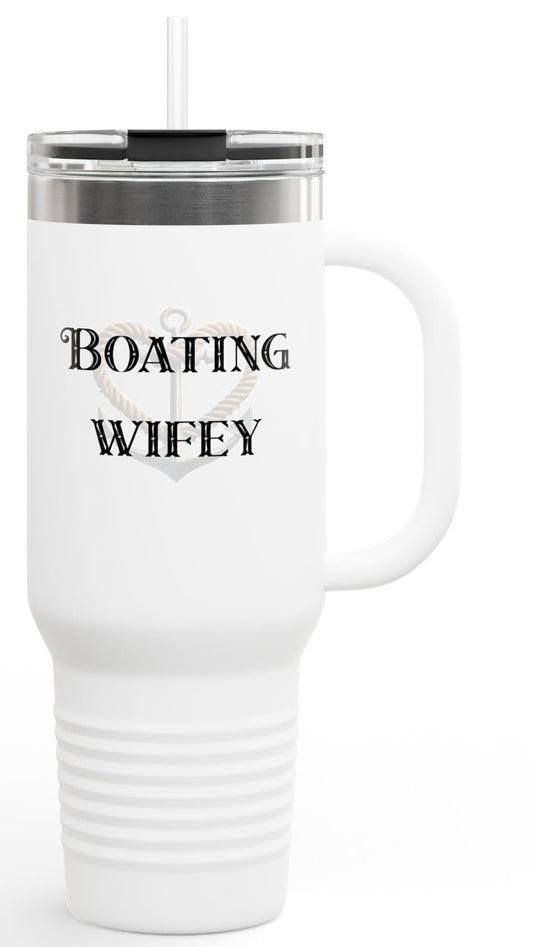 Boating Wifey Insulated Travel Mug - 40oz