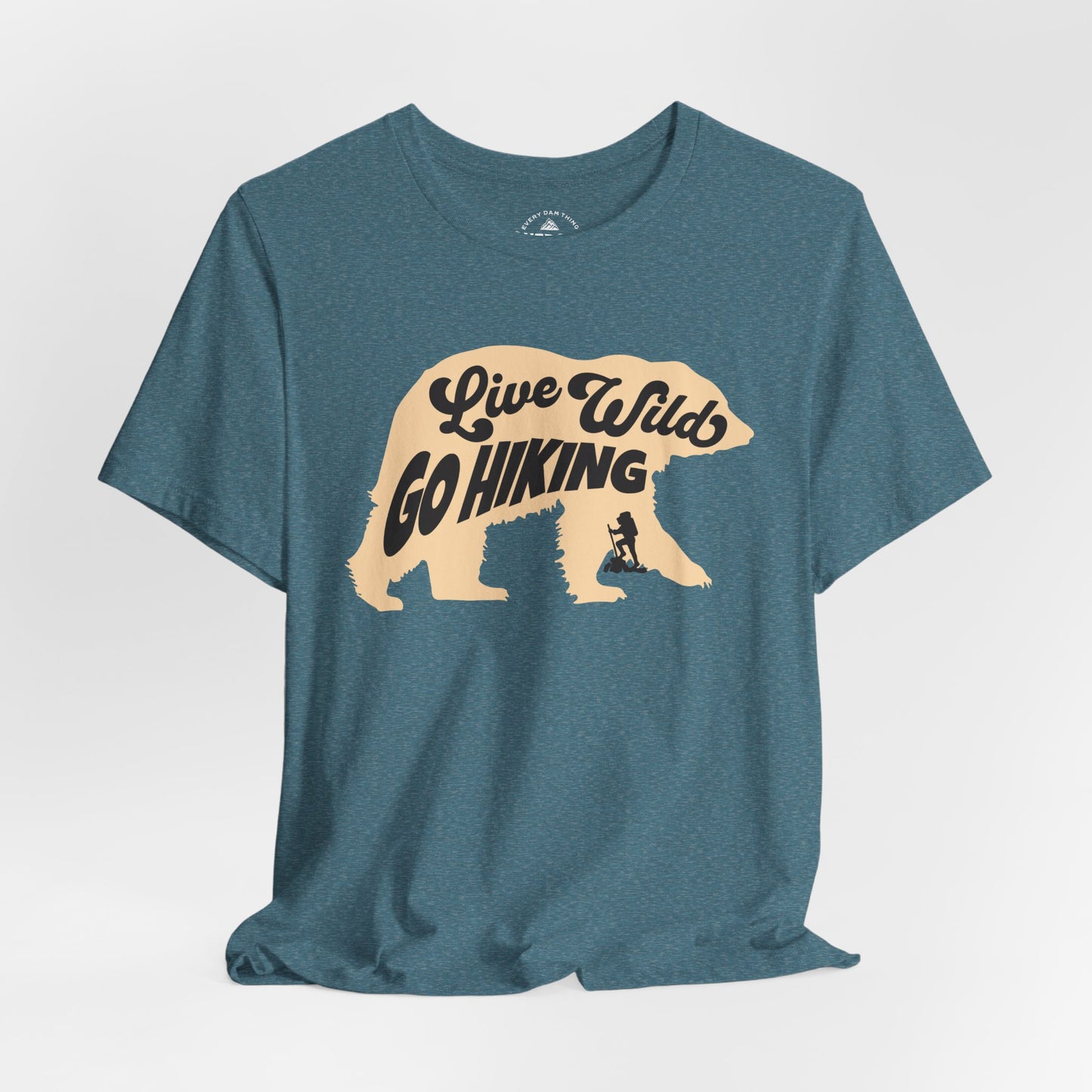Live Wild Go Hiking Bear Graphic T-Shirt