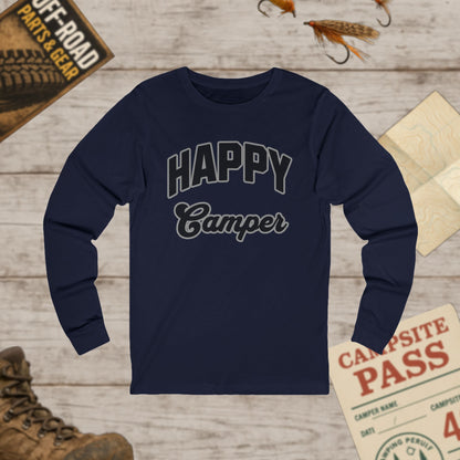 Happy Camper Unisex Long Sleeve Tee Bella+Canvas 3501