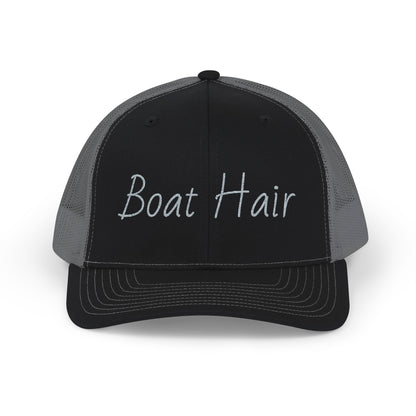 Boat Hair Embroidered Trucker Cap Casual Snapback Hat for Boating & Beach Days