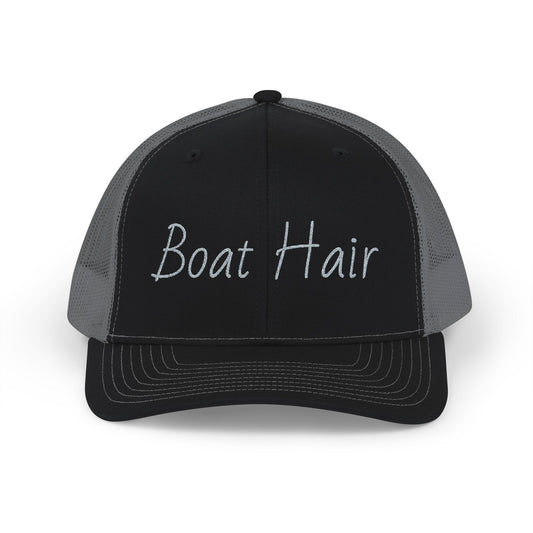 Boat Hair Embroidered Trucker Cap Casual Snapback Hat for Boating & Beach Days