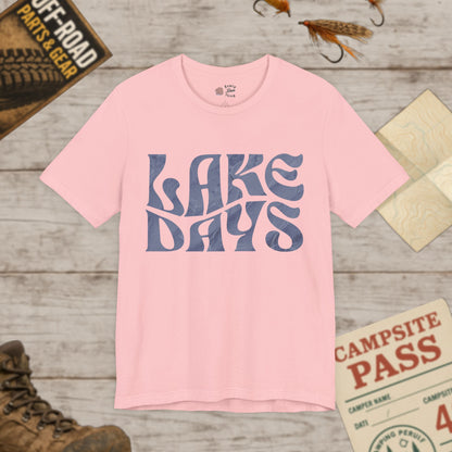 Lake Days T‑Shirt Retro Blue Graphic Tee Bella Canvas 3001