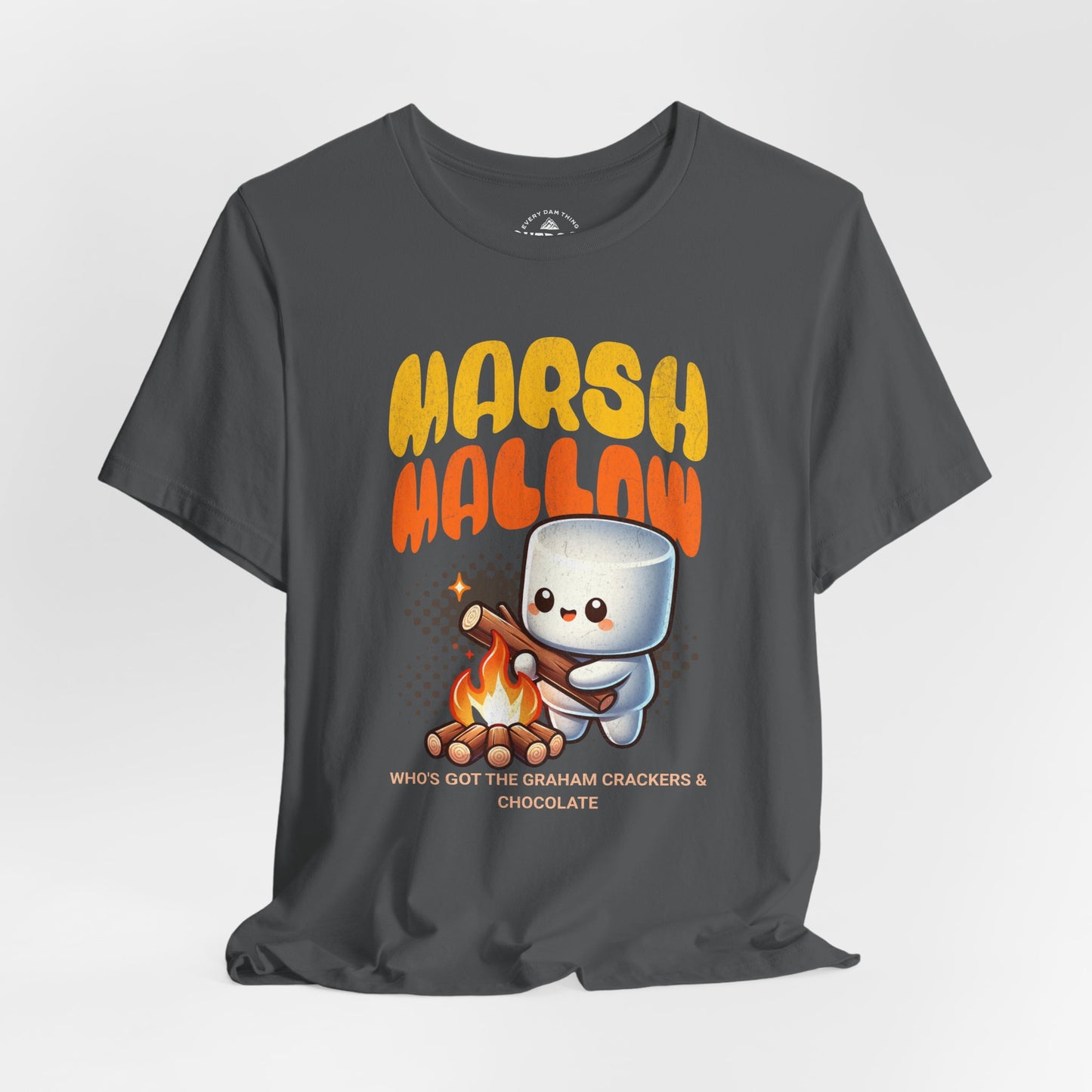 Marshmallow S'mores Campfire Graphic T-Shirt