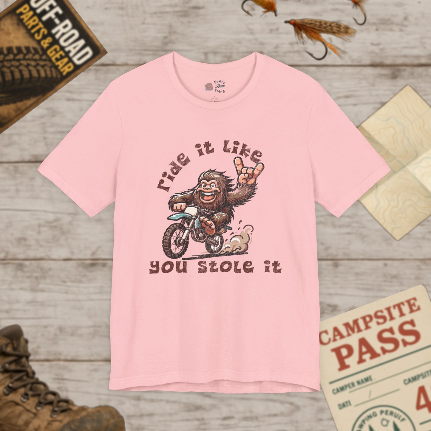 Bigfoot Biker Tee Ride It Like You Stole It Unisex Jersey T-Shirt Bella Canvas 3001