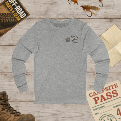 Take a Hike Long Sleeve Tee Minimal Mountain Graphic Outdoor Shirt Front & Back Print