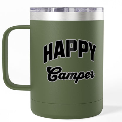 Happy Camper Coffee Mug Tumbler 15oz Travel Mug for Adventure Lovers