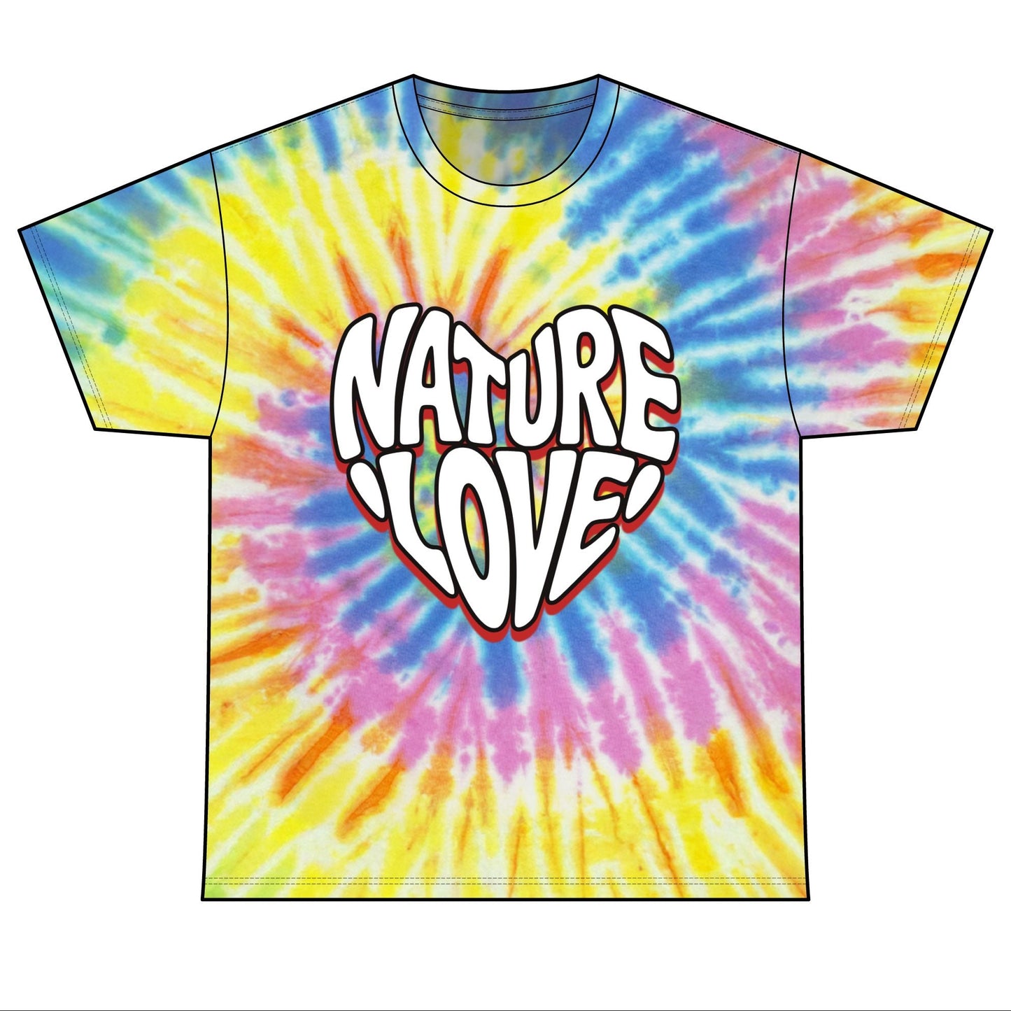Nature Love Tie Dye Tee Unisex Cotton T-Shirt for Eco-Lovers