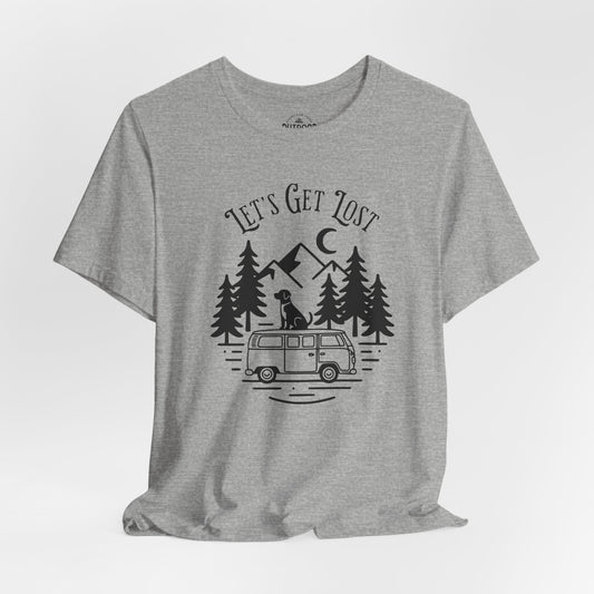 Let's Get Lost Van Dog Graphic Tee T-Shirt