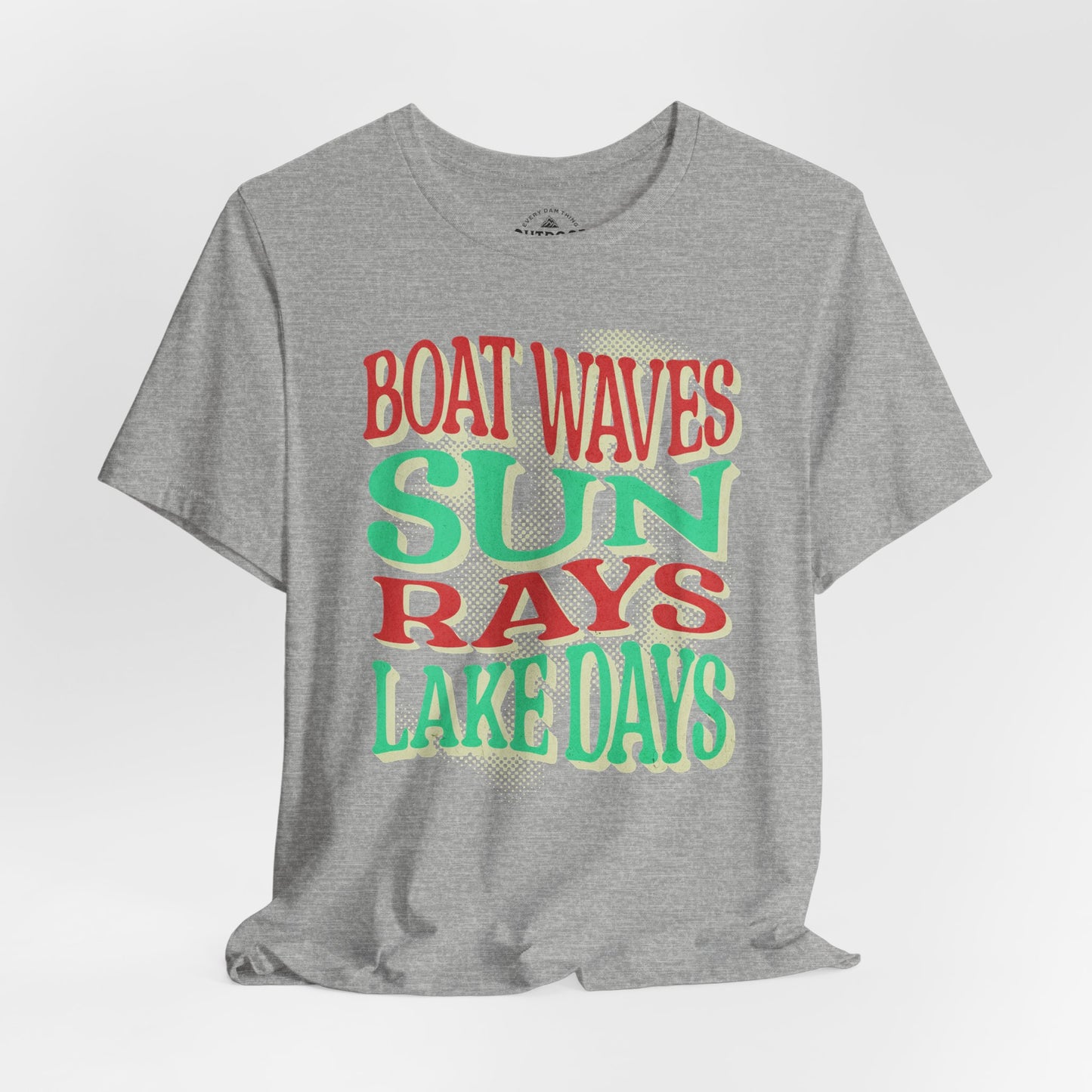 Lake Days Boat Waves  Sun Rays T-Shirt