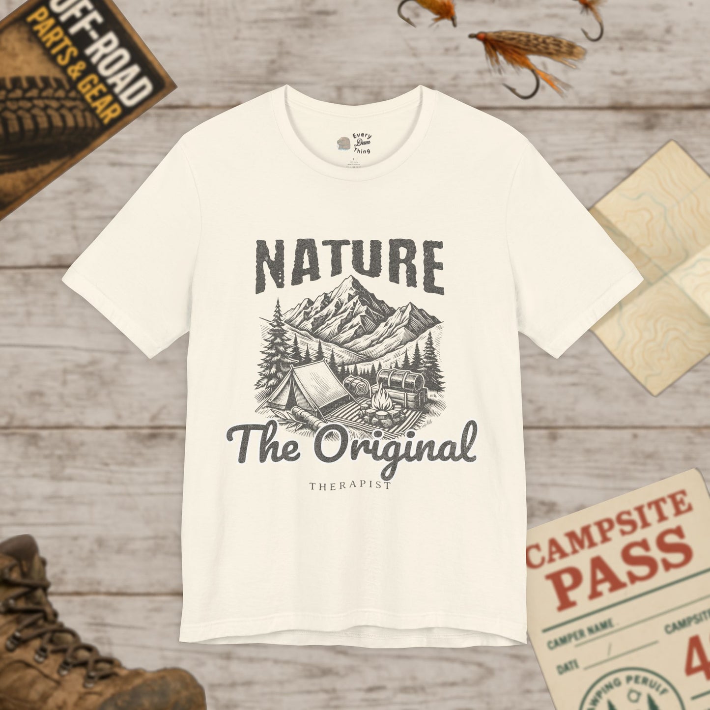 Nature OG Therapist Short Sleeve Tee Bella Canvas 3001 BLK Print