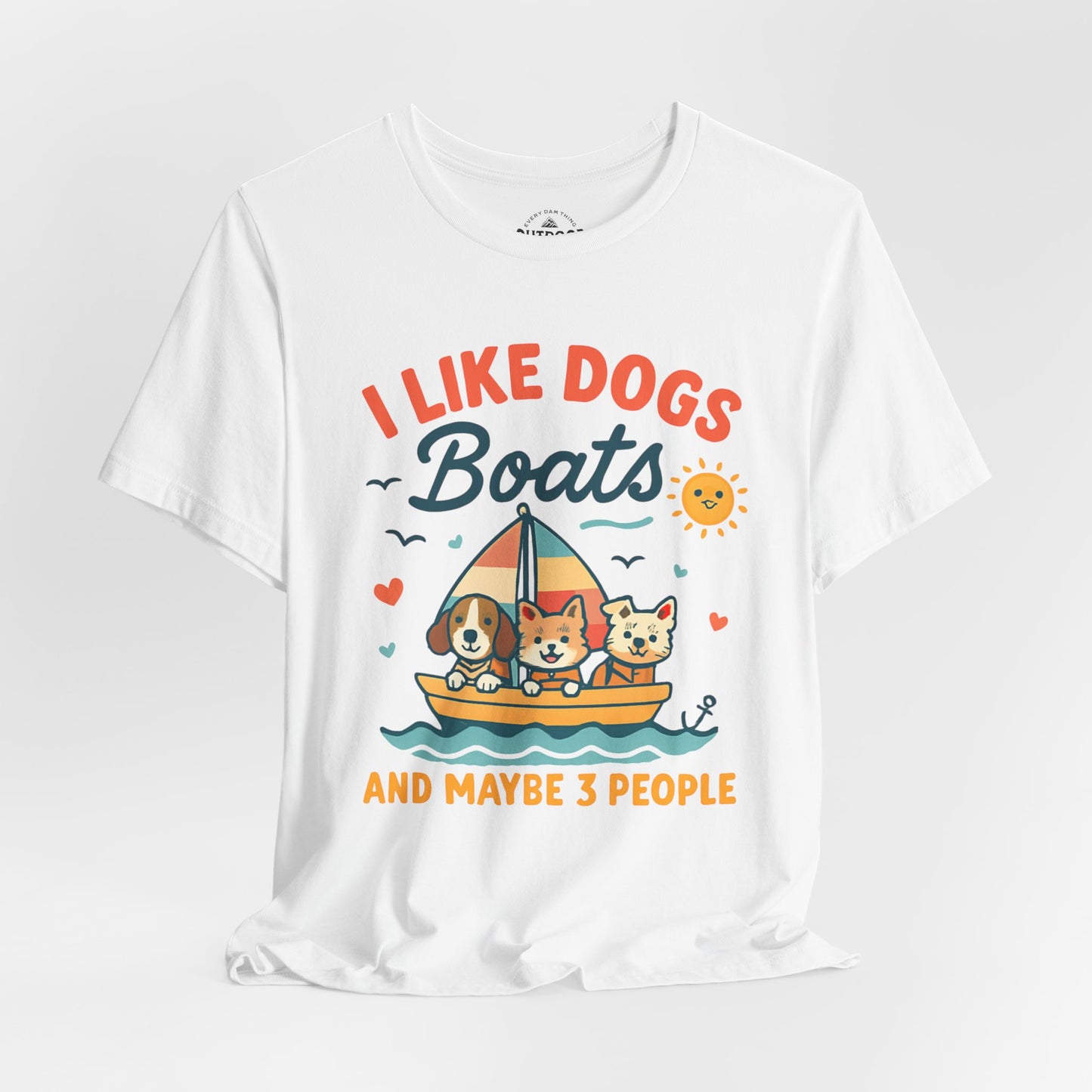 I Like Dogs, Boats Fun Cute T-Shirt
