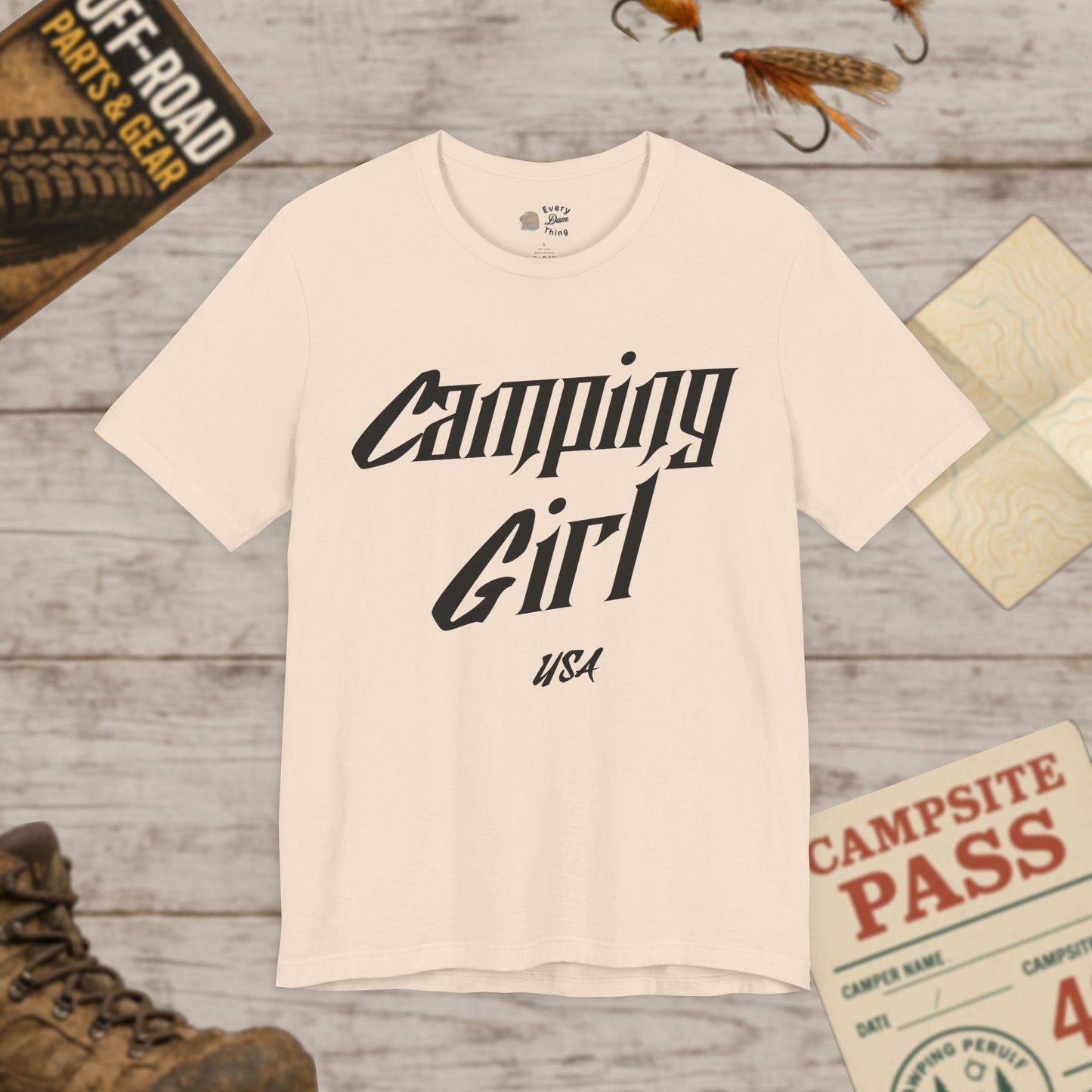 Camping Girl Unisex Jersey Short Sleeve Tee Bella Canvas 3001